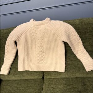 Haven Women's Cream Cable Knit 100% Wool Sweater size M fits like Small